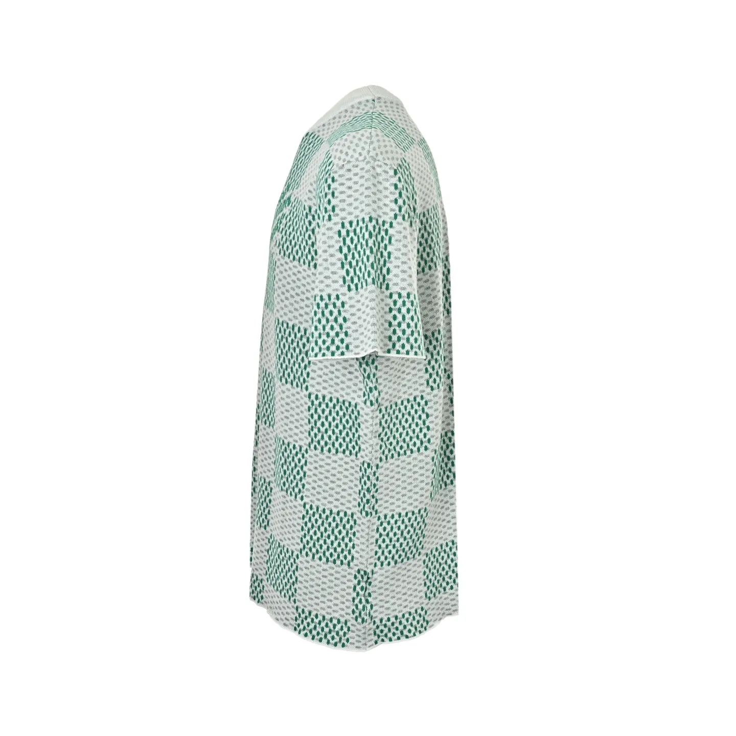 Louis Vuitton/Louis Vuitton checkerboard knitted jacquard short sleeves